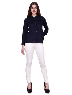 mandarin neck solid shirt - 16962698 - Standard Image - 4