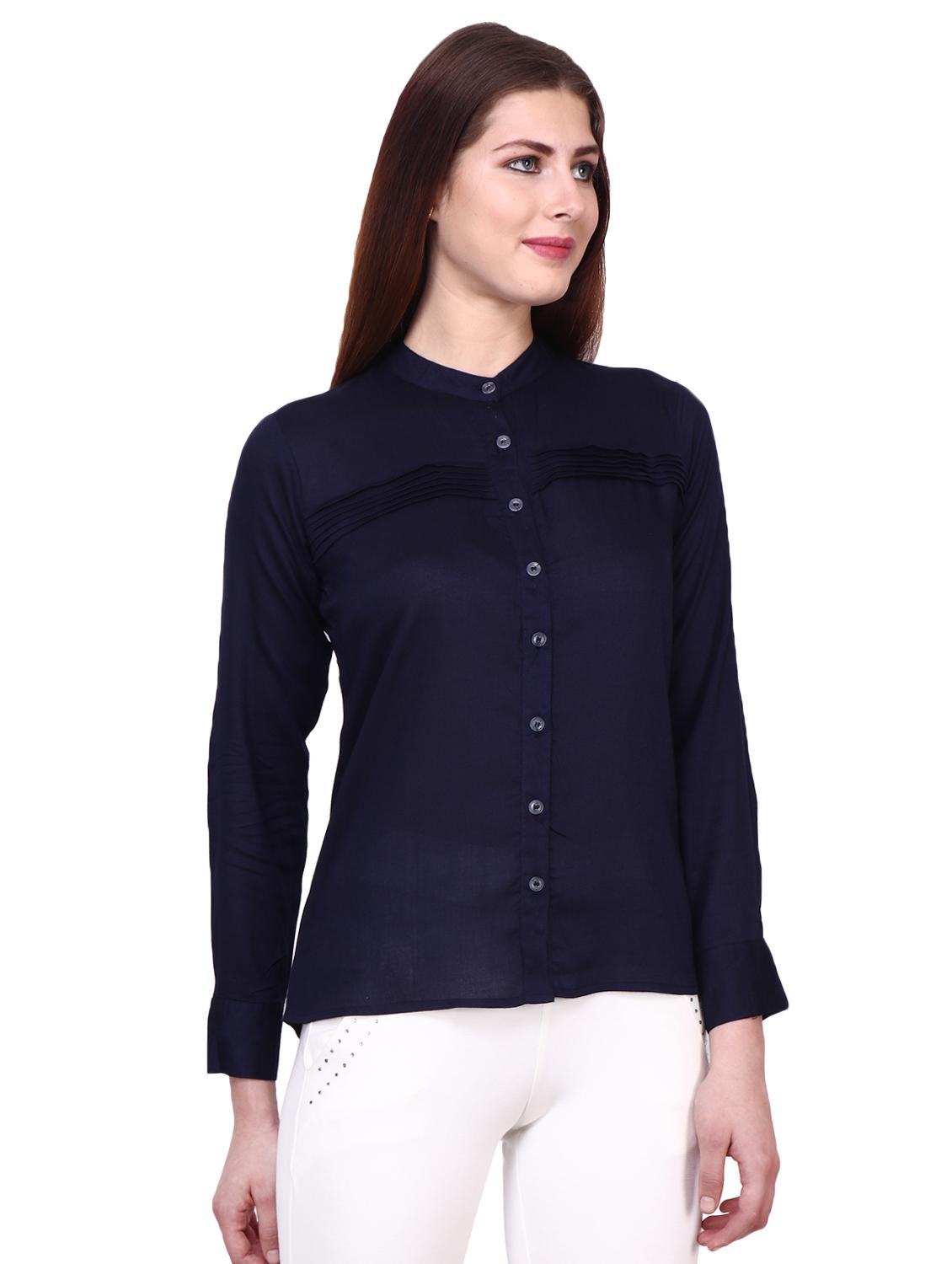 mandarin neck solid shirt - 16962698 - Zoom Image - 2