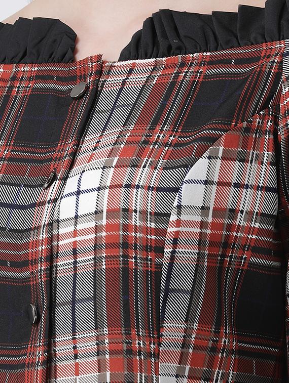 off shoulder checkered top - 16962746 - Zoom Image - 5