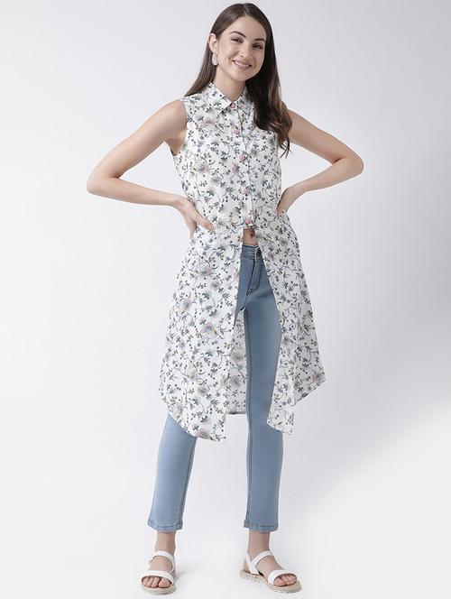 front slit floral tunic - 16962747 - Standard Image - 1