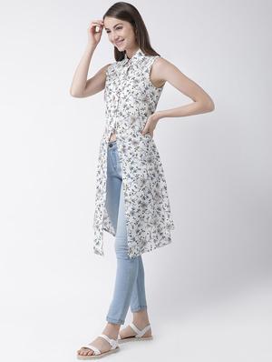 front slit floral tunic - 16962747 - Standard Image - 2
