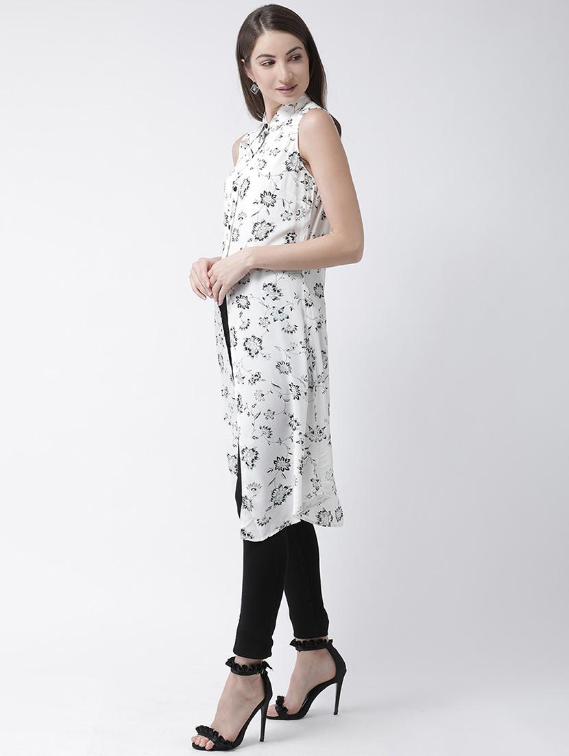 front slit floral tunic - 16962748 - Zoom Image - 2