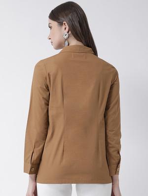 button detail solid shirt - 16962749 - Standard Image - 3