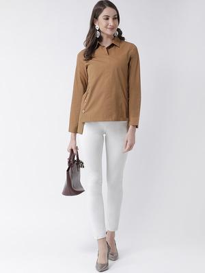 button detail solid shirt - 16962749 - Standard Image - 4