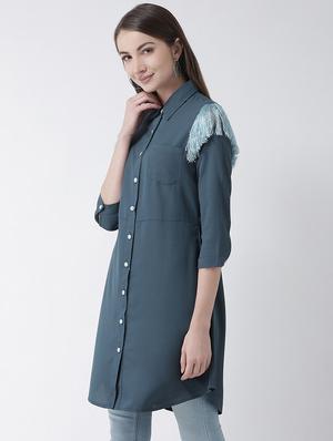 fringe detail button-up tunic - 16962752 - Standard Image - 2