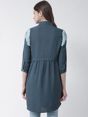 fringe detail button-up tunic - 16962752 - Standard Image - 3
