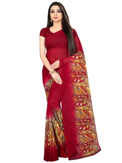 abstract printed saree with blouse - 16962846 - Very Small Image - 1