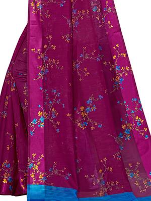 floral printed saree with blouse - 16962869 - Standard Image - 4