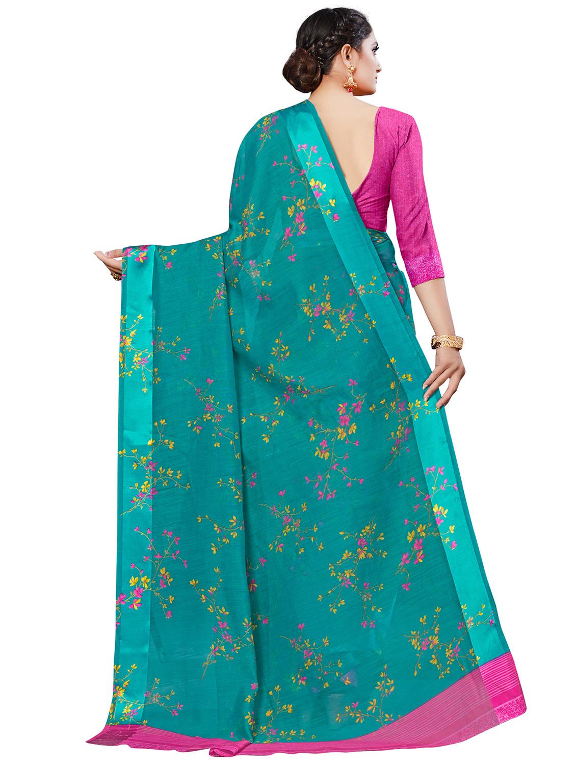 floral printed saree with blouse - 16962870 - Zoom Image - 2