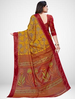 floral printed saree with blouse - 16962876 - Standard Image - 2