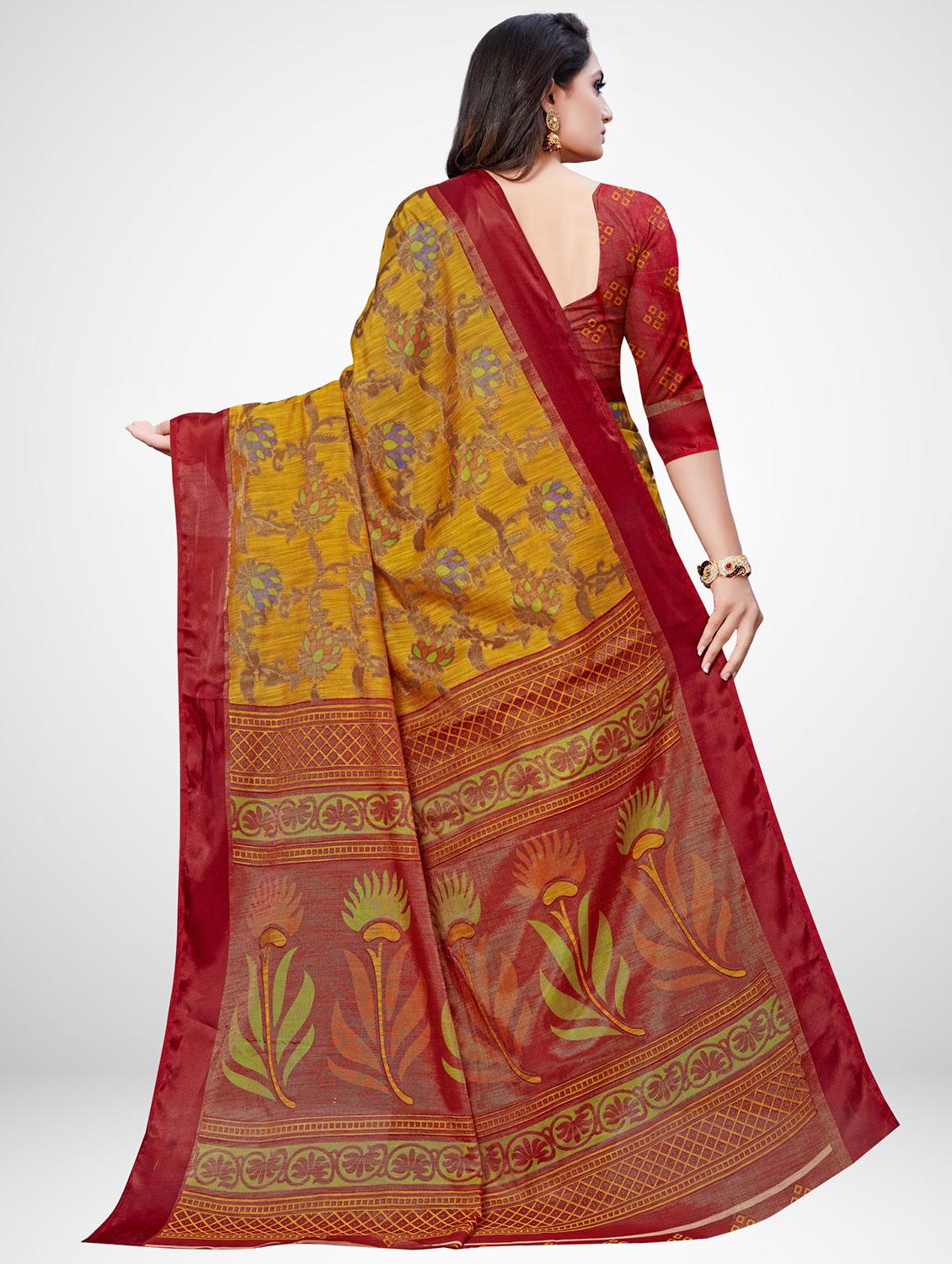 floral printed saree with blouse - 16962876 - Zoom Image - 2