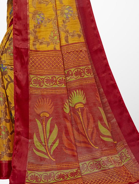floral printed saree with blouse - 16962876 - Zoom Image - 4