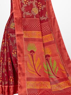 floral printed saree with blouse - 16962877 - Standard Image - 4