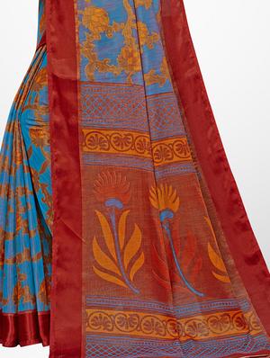 floral printed saree with blouse - 16962878 - Standard Image - 4