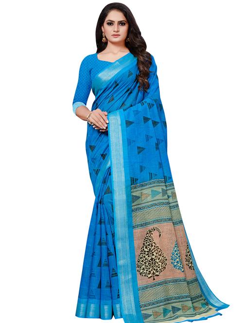 geometrical printed saree with blouse - 16962880 - Standard Image - 1