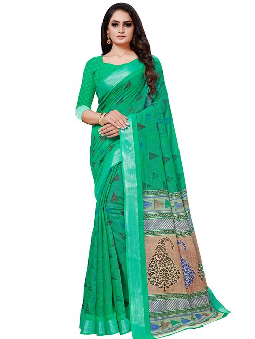 geometrical printed saree with blouse - 16962882 - Standard Image - 1