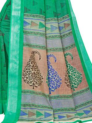 geometrical printed saree with blouse - 16962882 - Standard Image - 4