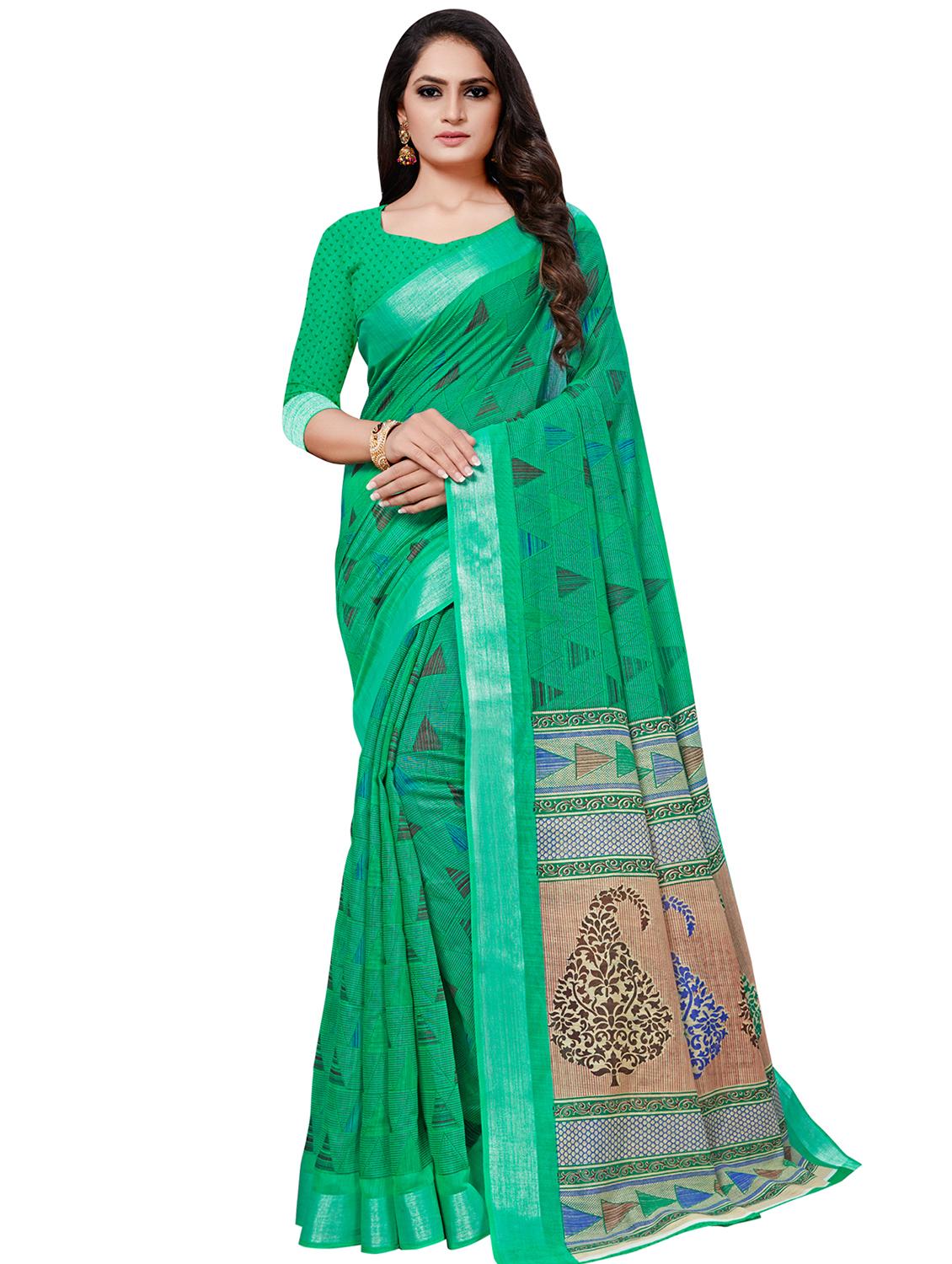 geometrical printed saree with blouse - 16962882 - Zoom Image - 1