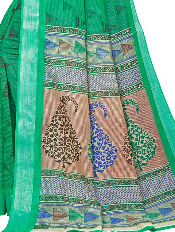 geometrical printed saree with blouse - 16962882 - Zoom Image - 4