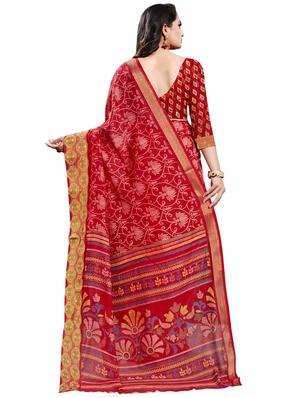 floral printed saree with blouse - 16962883 - Standard Image - 2