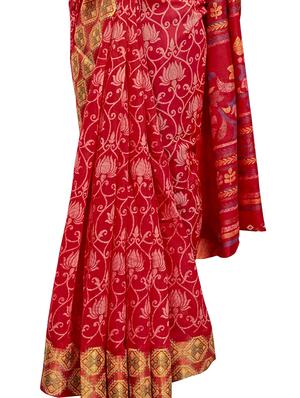 floral printed saree with blouse - 16962883 - Standard Image - 4