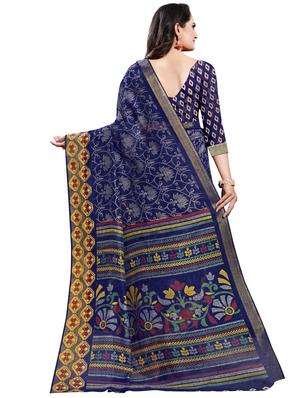 floral printed saree with blouse - 16962886 - Standard Image - 2