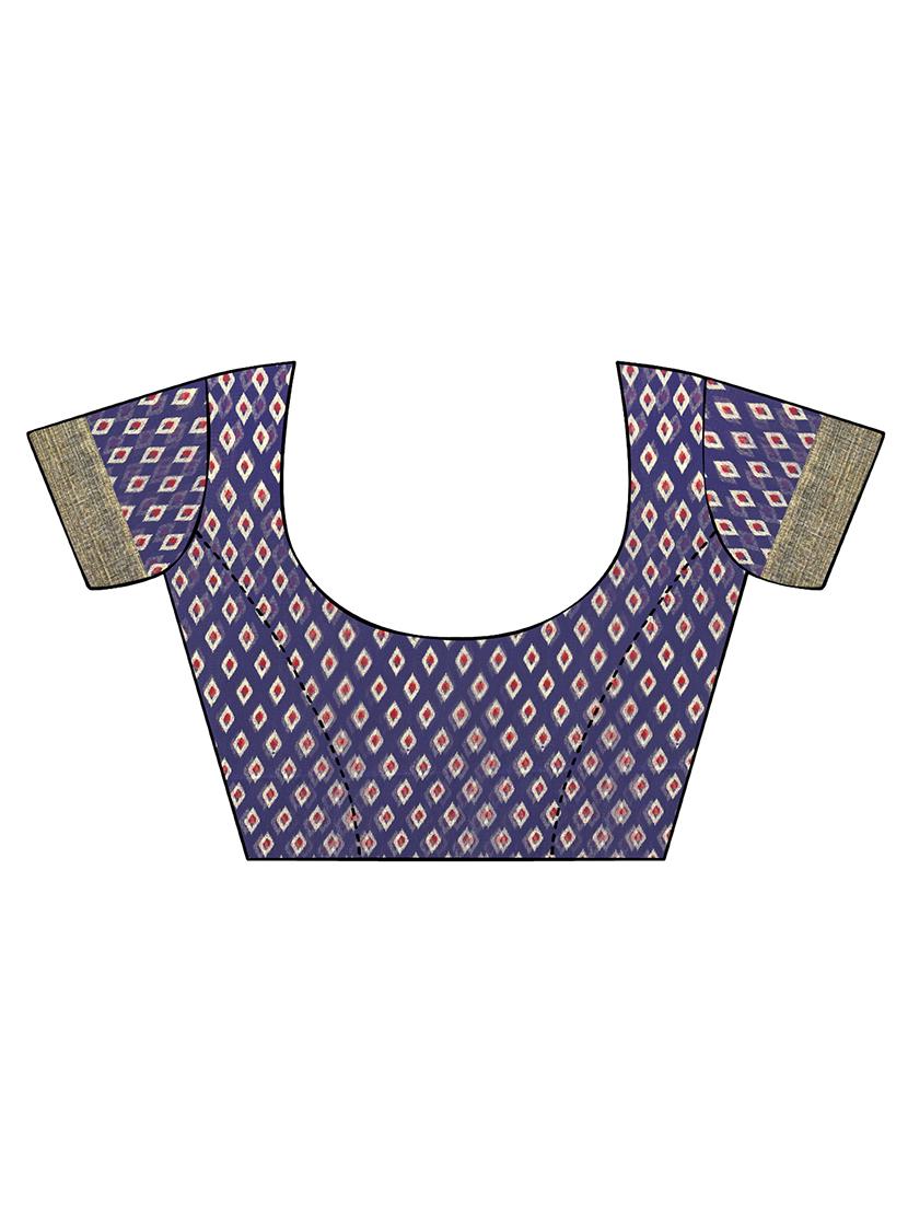 floral printed saree with blouse - 16962886 - Zoom Image - 3
