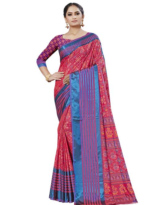 conversational printed saree with blouse - 16962915 - Standard Image - 1