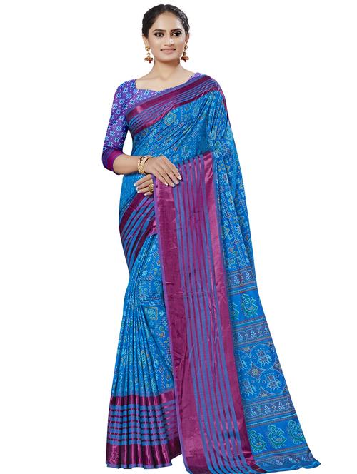 conversational printed saree with blouse - 16962916 - Very Small Image - 1