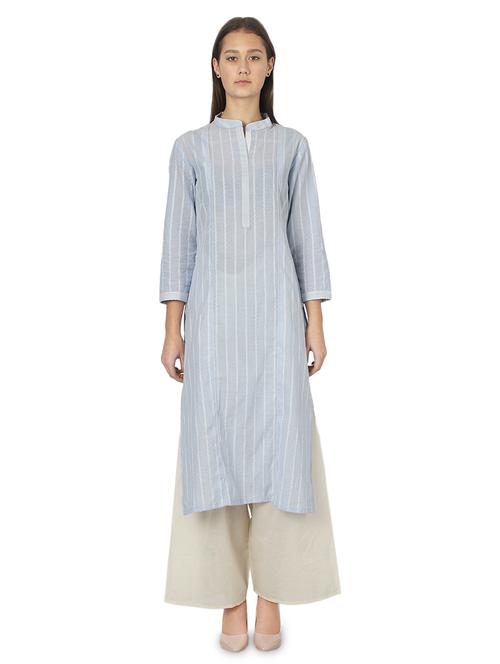 solid kurta palazzo set - 16962948 - Standard Image - 1
