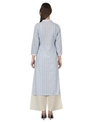 solid kurta palazzo set - 16962948 - Standard Image - 3