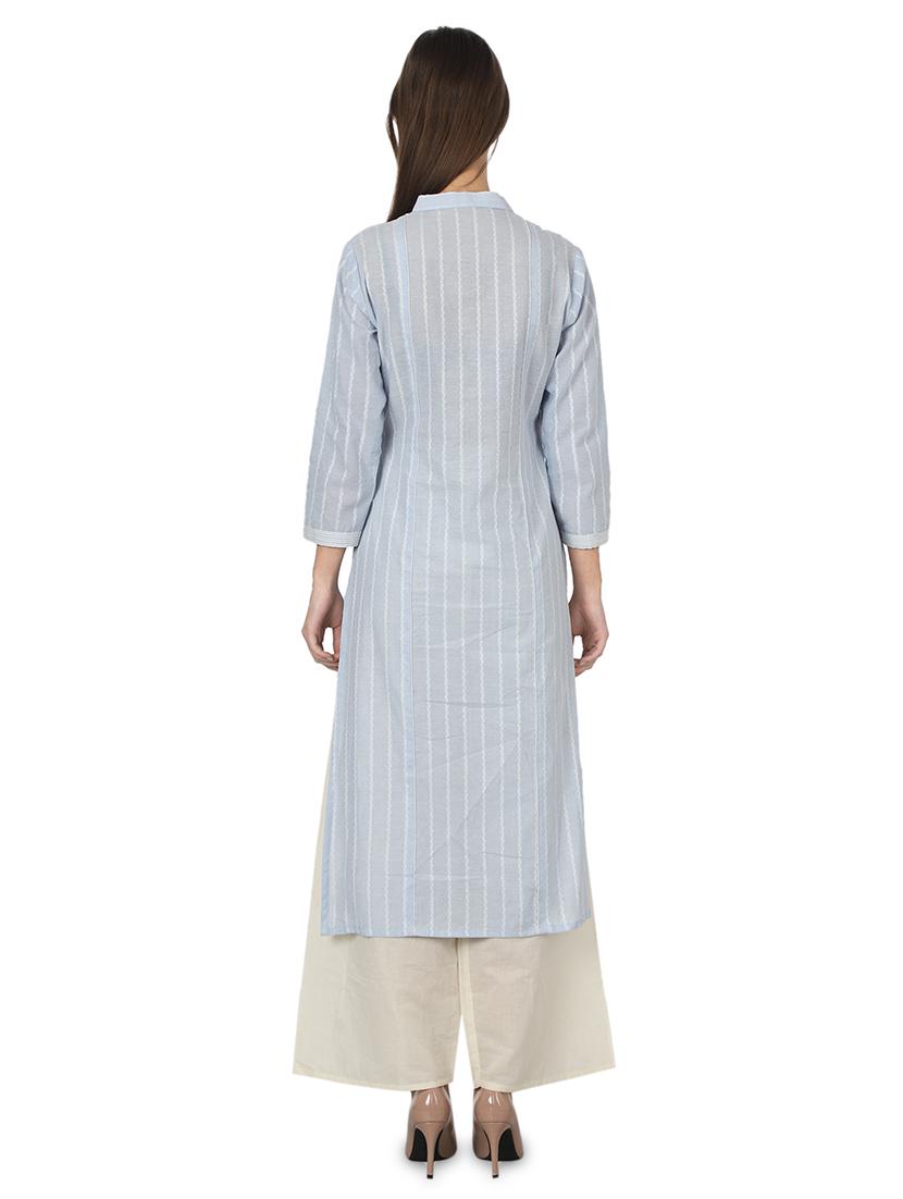 solid kurta palazzo set - 16962948 - Zoom Image - 3