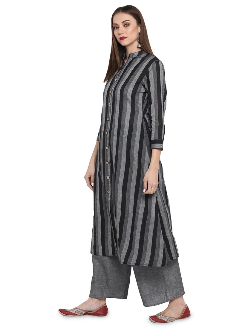 striped kurta palazzo set - 16962963 - Zoom Image - 2