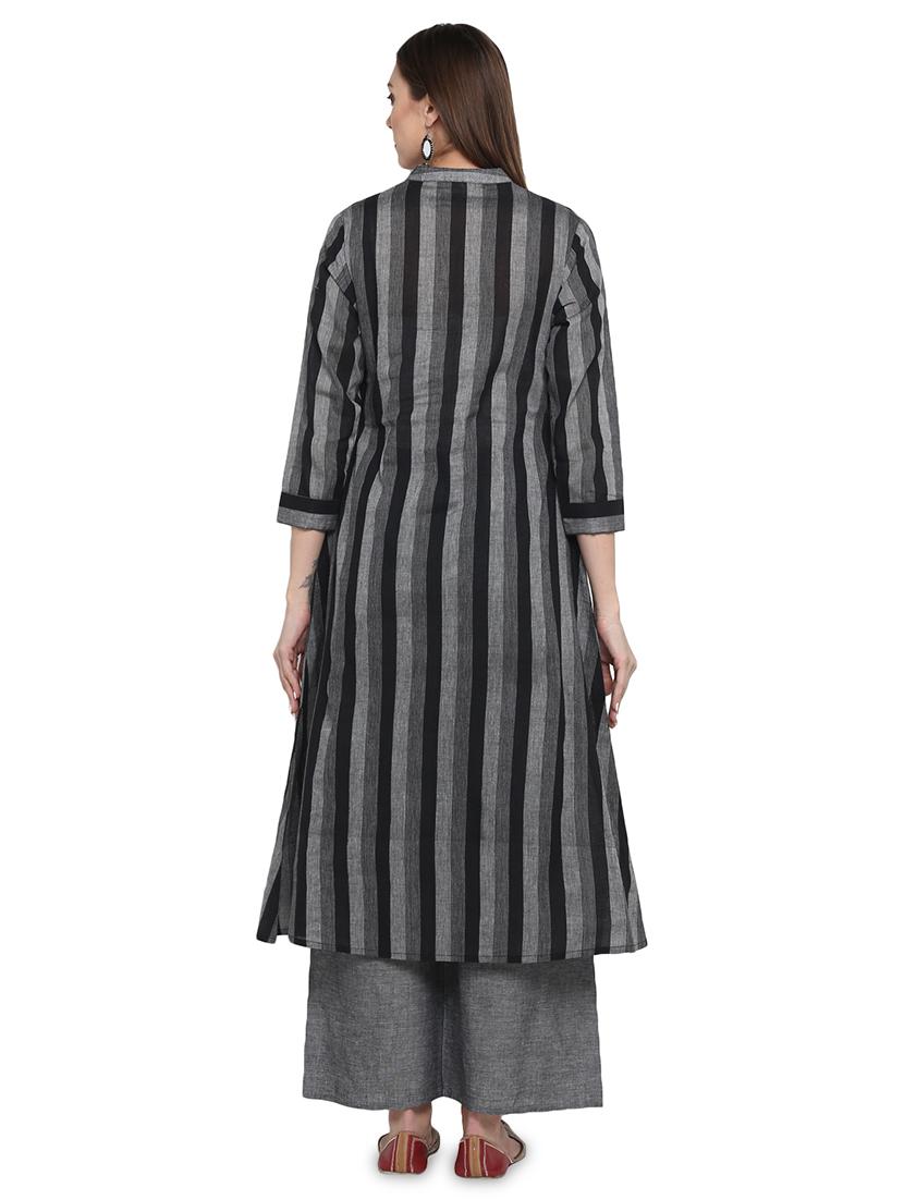 striped kurta palazzo set - 16962963 - Zoom Image - 3
