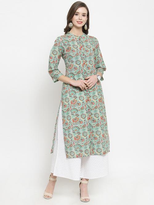 floral kurta palazzo set - 16962986 - Very Small Image - 1