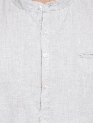 grey solid short kurta - 16963136 - Standard Image - 5