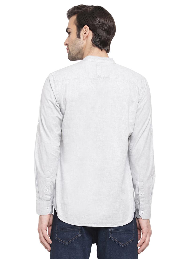 grey solid short kurta - 16963136 - Zoom Image - 3