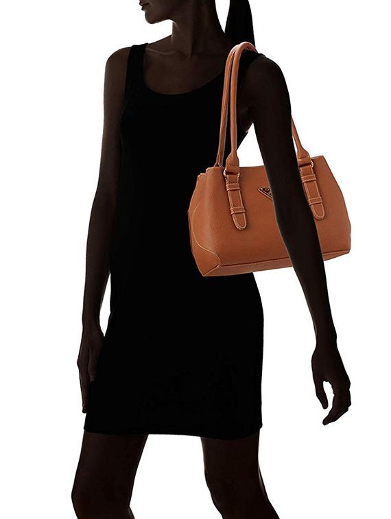 tan leatherette (pu) regular handbag - 16963145 - Zoom Image - 6