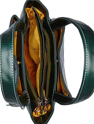 green leatherette (pu) regular handbag - 16963164 - Standard Image - 3