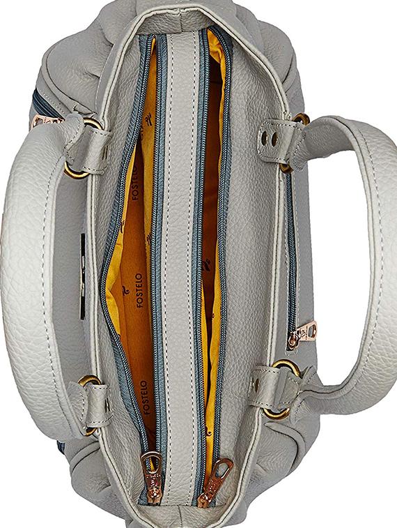 grey leatherette (pu) regular handbag - 16963169 - Zoom Image - 3