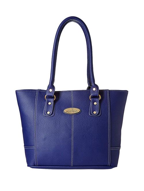 blue leatherette (pu) regular handbag - 16963172 - Standard Image - 1