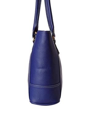 blue leatherette (pu) regular handbag - 16963172 - Standard Image - 4