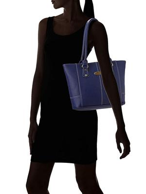blue leatherette (pu) regular handbag - 16963172 - Standard Image - 6