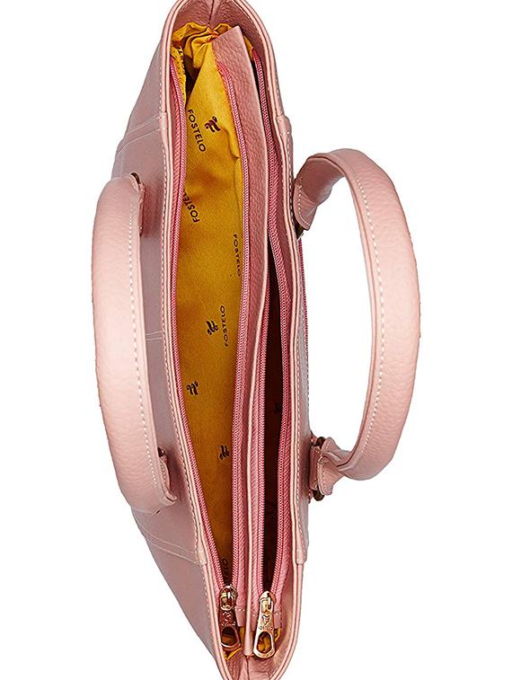 pink leatherette (pu) regular handbag - 16963173 - Zoom Image - 3