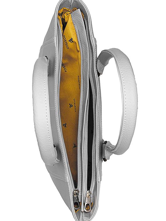 grey leatherette (pu) regular handbag - 16963175 - Zoom Image - 3