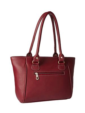 maroon leatherette (pu) regular handbag - 16963178 - Standard Image - 2