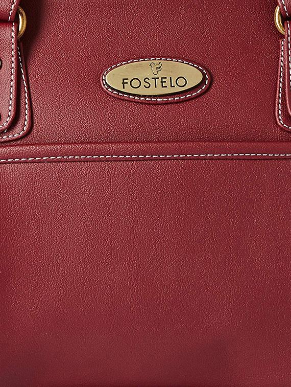 maroon leatherette (pu) regular handbag - 16963178 - Zoom Image - 5