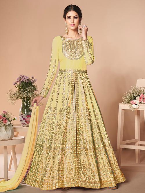 embroidered anarkali suits semi-stitched suit - 16963399 - Standard Image - 1