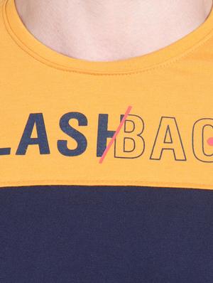navy blue typographic color block t-shirt - 16963442 - Standard Image - 5
