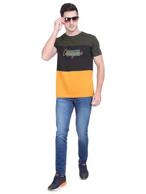 olive green typographic color block t-shirt - 16963450 - Standard Image - 4